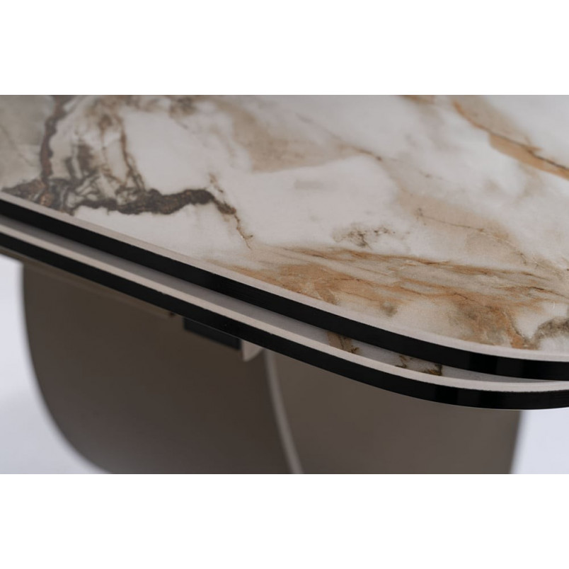 Stół nowoczesny rozkładany Infinity Ceramic 160x95cm amber bianco / brązowy Signal