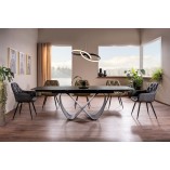 Stół nowoczesny rozkładany Infinity Ceramic 160x95cm azario black / czarny mat Signal