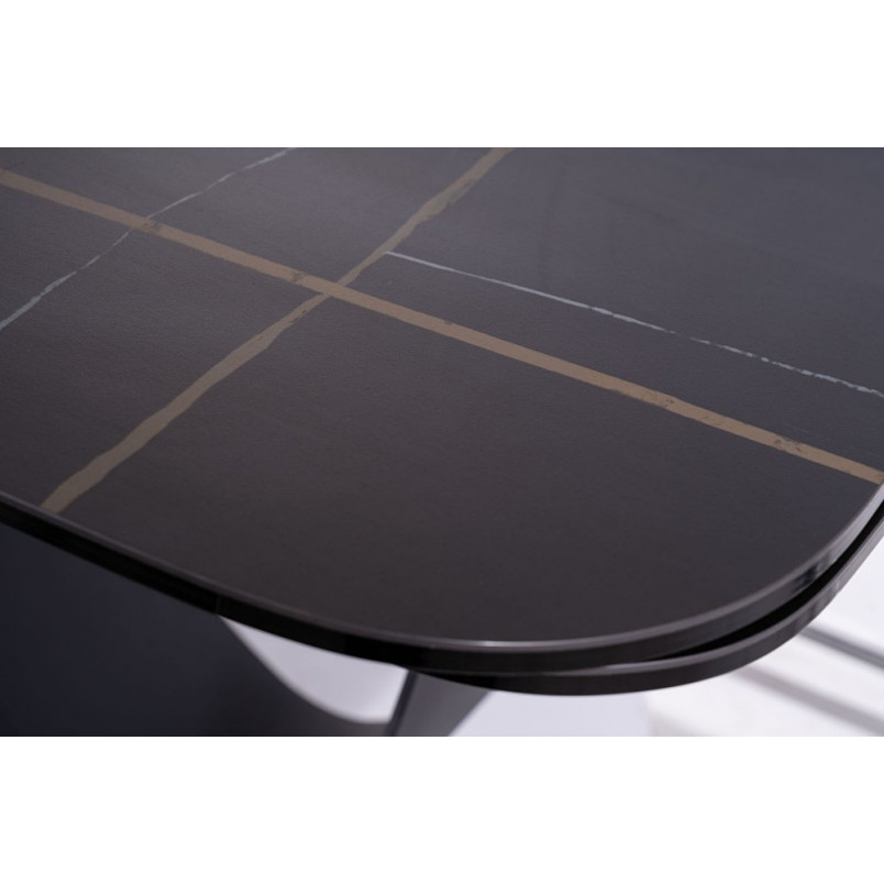 Stół nowoczesny rozkładany Infinity Ceramic 160x95cm azario black / czarny mat Signal