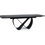 Stół nowoczesny rozkładany Infinity Ceramic 160x95cm azario black / czarny mat Signal