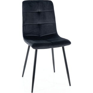 Krzesło welurowe pikowane Ivo Velvet czarne Signal