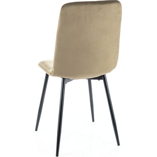 Krzesło welurowe pikowane Ivo Velvet oliwkowe Signal