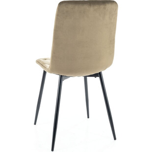 Krzesło welurowe pikowane Jerry Velvet oliwkowe Signal