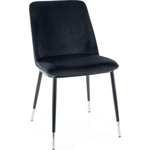 Krzesło welurowe nowoczesne Jill Velvet czarne Signal