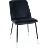 Krzesło welurowe nowoczesne Jill Velvet czarne Signal