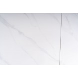 Stół rozkładany ceramiczny John 120-180x85cm biały efekt marmuru / czarny Signal