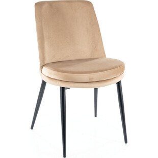 Krzesło welurowe z okrągłym siedziskiem Kayla Velvet beżowe Signal