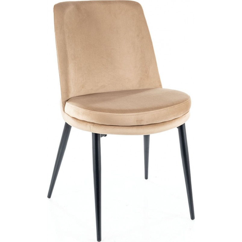 Krzesło welurowe z okrągłym siedziskiem Kayla Velvet beżowe Signal