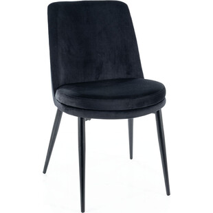 Krzesło welurowe z okrągłym siedziskiem Kayla Velvet czarne Signal