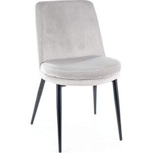 Krzesło welurowe z okrągłym siedziskiem Kayla Velvet jasnoszare Signal