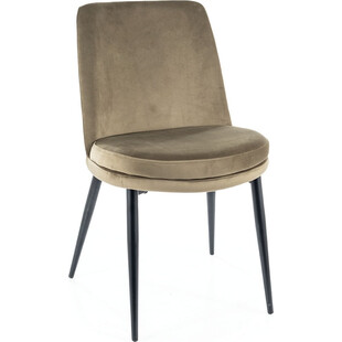 Krzesło welurowe z okrągłym siedziskiem Kayla Velvet oliwkowe Signal