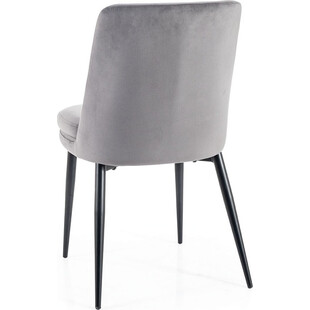 Krzesło welurowe z okrągłym siedziskiem Kayla Velvet szare Signal