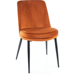 Krzesło welurowe z okrągłym siedziskiem Kayla Velvet rude Signal