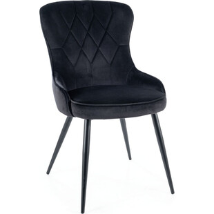 Krzesło welurowe pikowane Lotus Velvet czarne Signal