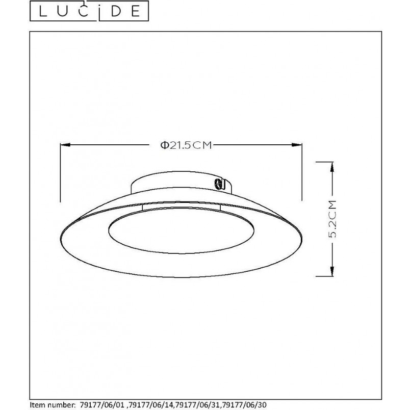 Plafon sufitowy okrągły Foskal 21 LED Czarny marki Lucide