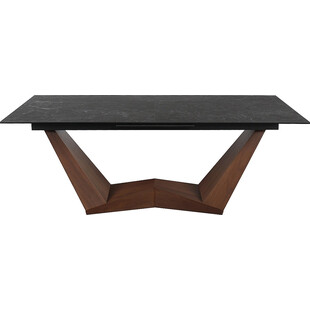 Stół rozkładany z ceramicznym blatem Bonucci 200-250x98cm czarny nero greco / orzech Signal