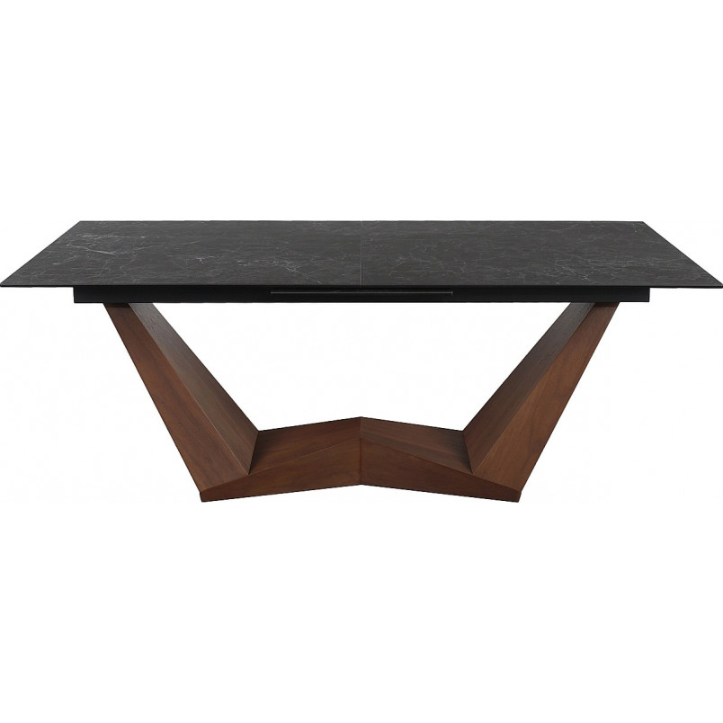 Stół rozkładany z ceramicznym blatem Bonucci 200x98cm czarny nero greco / orzech Signal