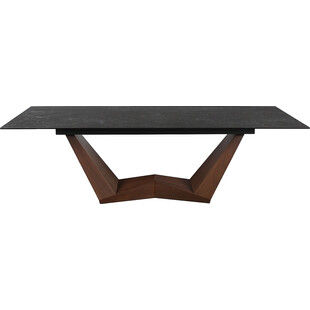 Stół rozkładany z ceramicznym blatem Bonucci 200-250x98cm czarny nero greco / orzech Signal