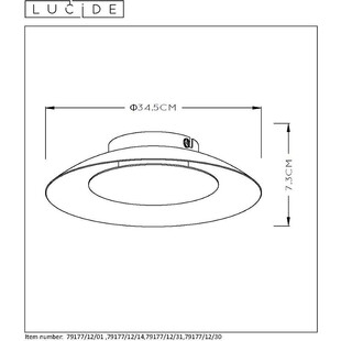 Plafon sufitowy okrągły Foskal 34 LED Czarny marki Lucide