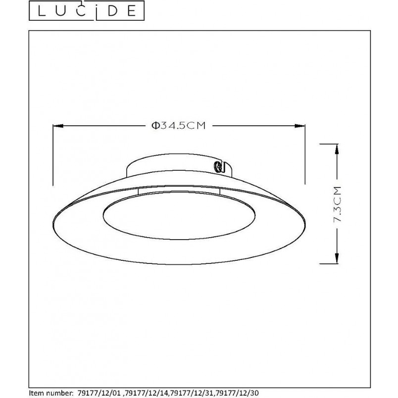 Plafon sufitowy okrągły Foskal 34 LED Czarny marki Lucide