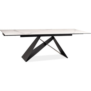 Stół rozkładany nowoczesny Westin Ceramic 180x90cm biały marmur / czarny mat Signal