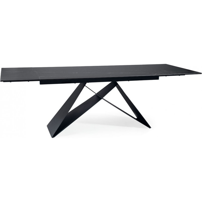 Stół rozkładany nowoczesny Westin Ceramic 160x90cm czarny marmur / czarny Signal