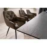 Stół rozkładany nowoczesny Westin Ceramic 180x90cm brązowy efekt drewna / czarny mat Signal