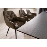 Stół rozkładany nowoczesny Westin Ceramic 160x90cm brązowy efekt drewna / czarny mat Signal