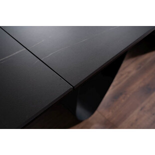 Stół szklany rozkładany Samantha Ceramic 160x90cm czarny sahara noir / czarny mat Signal