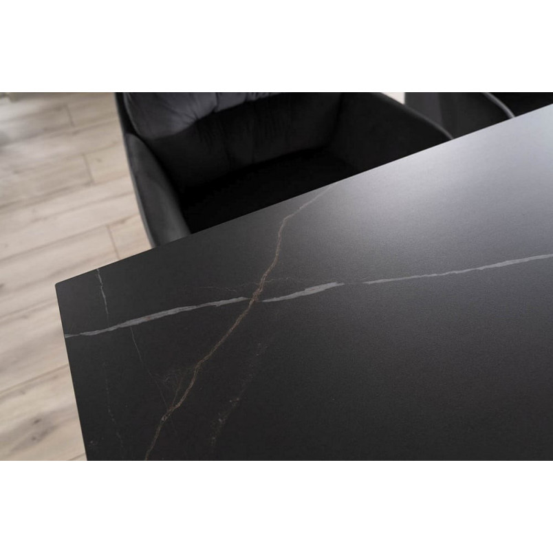 Stół szklany rozkładany Salvadore Ceramic 160x90cm sahara noir / czarny mat Signal
