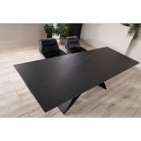 Stół szklany rozkładany Salvadore Ceramic 160x90cm sahara noir / czarny mat Signal