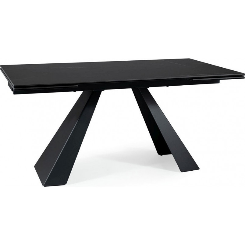 Stół szklany rozkładany Salvadore Ceramic 160x90cm sahara noir / czarny mat Signal