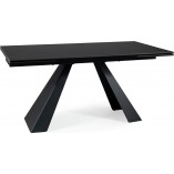 Stół szklany rozkładany Salvadore Ceramic 160x90cm sahara noir / czarny mat Signal