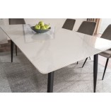 Stół nowoczesny Rion 160x90cm biały efekt marmuru / czarny Signal