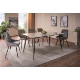 Stół nowoczesny Rion 160x90cm biały efekt marmuru / czarny Signal