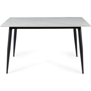 Stół nowoczesny Rion 160x90cm biały efekt marmuru / czarny Signal