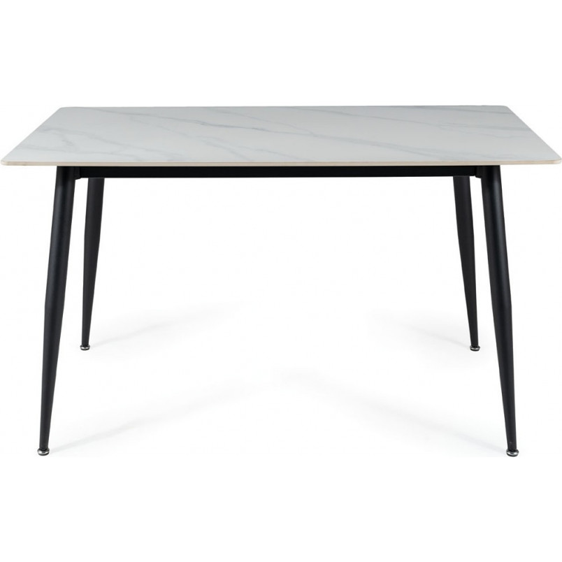 Stół nowoczesny Rion 160x90cm biały efekt marmuru / czarny Signal