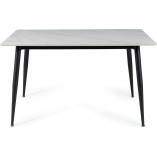 Stół nowoczesny Rion 160x90cm biały efekt marmuru / czarny Signal