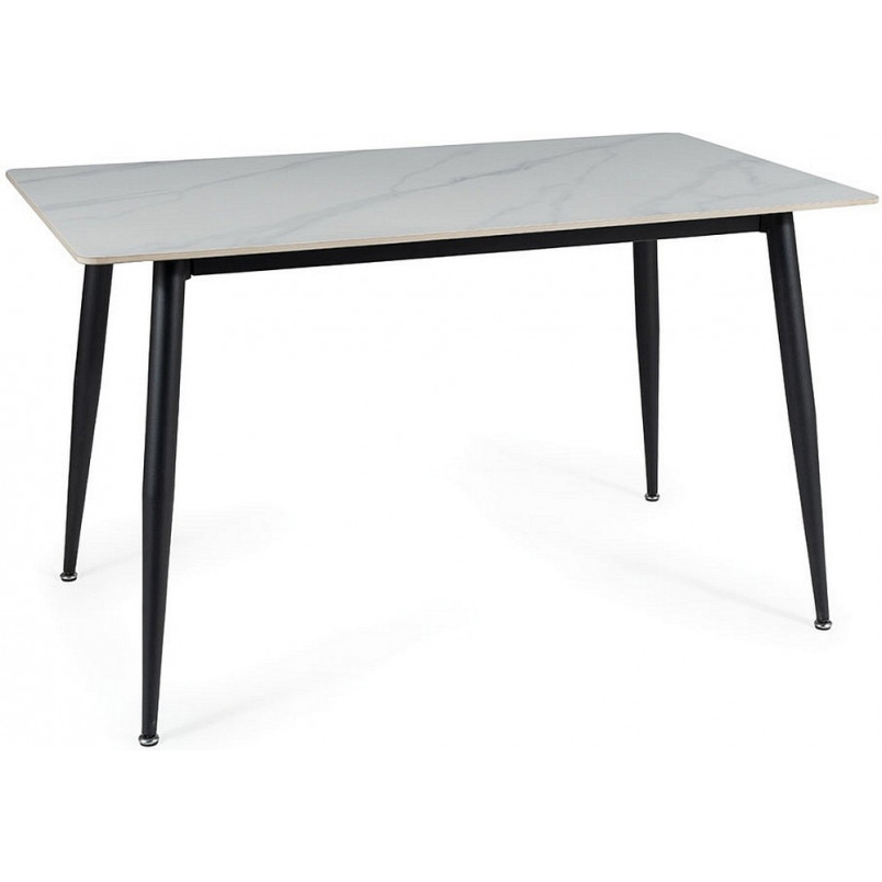 Stół nowoczesny Rion 160x90cm biały efekt marmuru / czarny Signal