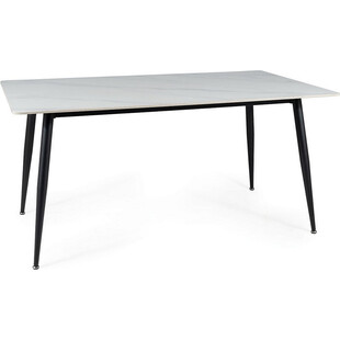Stół nowoczesny Rion 160x90cm biały efekt marmuru / czarny Signal