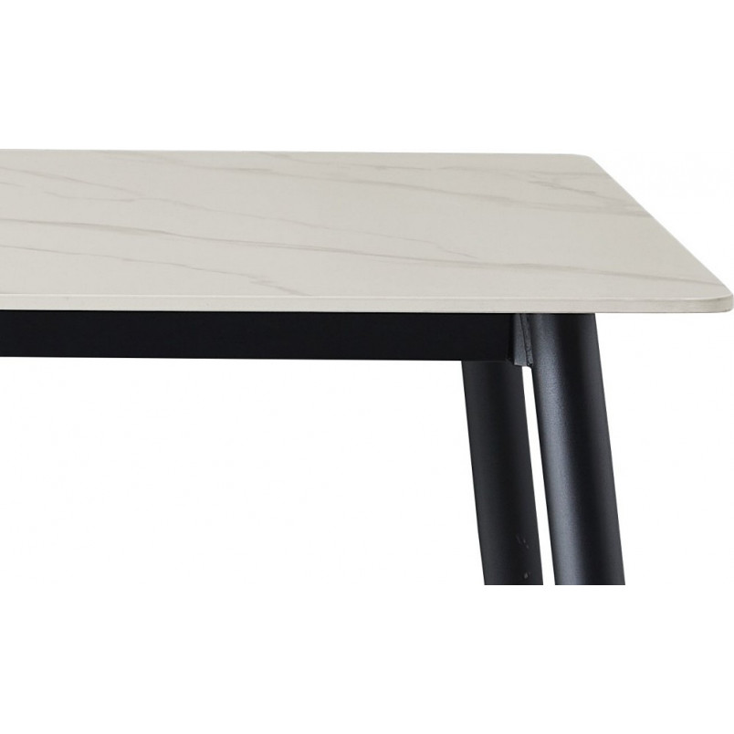 Stół nowoczesny Rion 160x90cm biały efekt marmuru / czarny Signal