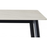 Stół nowoczesny Rion 160x90cm biały efekt marmuru / czarny Signal