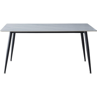 Stół nowoczesny Rion 130x70cm biały efekt marmuru / czarny Signal
