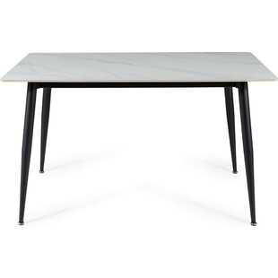 Stół nowoczesny Rion 130x70cm biały efekt marmuru / czarny Signal