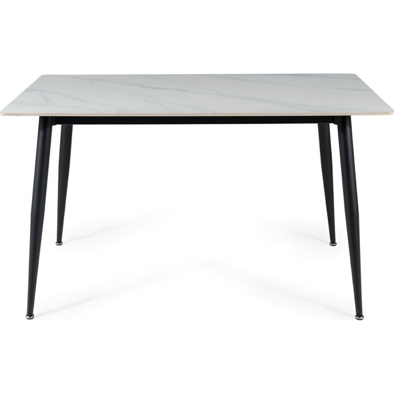 Stół nowoczesny Rion 130x70cm biały efekt marmuru / czarny Signal
