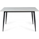 Stół nowoczesny Rion 130x70cm biały efekt marmuru / czarny Signal