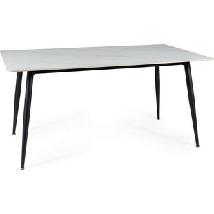 Stół nowoczesny Rion 130x70cm biały efekt marmuru / czarny Signal