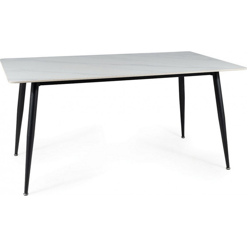 Stół nowoczesny Rion 130x70cm biały efekt marmuru / czarny Signal