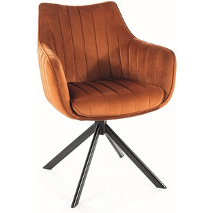 Krzesło welurowe obrotowe Azalia Velvet rude Signal