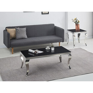 Stolik szklany glamour Prince 120x60cm czarny / chrom Signal